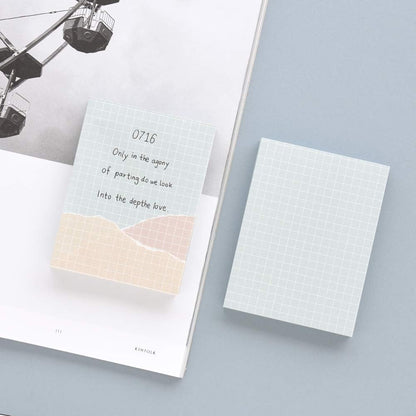 Monolike Memopad Memories design B SET - 4 Packs, 4 Different Designs, 100 Sheets Per Pad, Total 400 Sheets, Note pads, Writing pads, 3.15 x 4.17 Inches