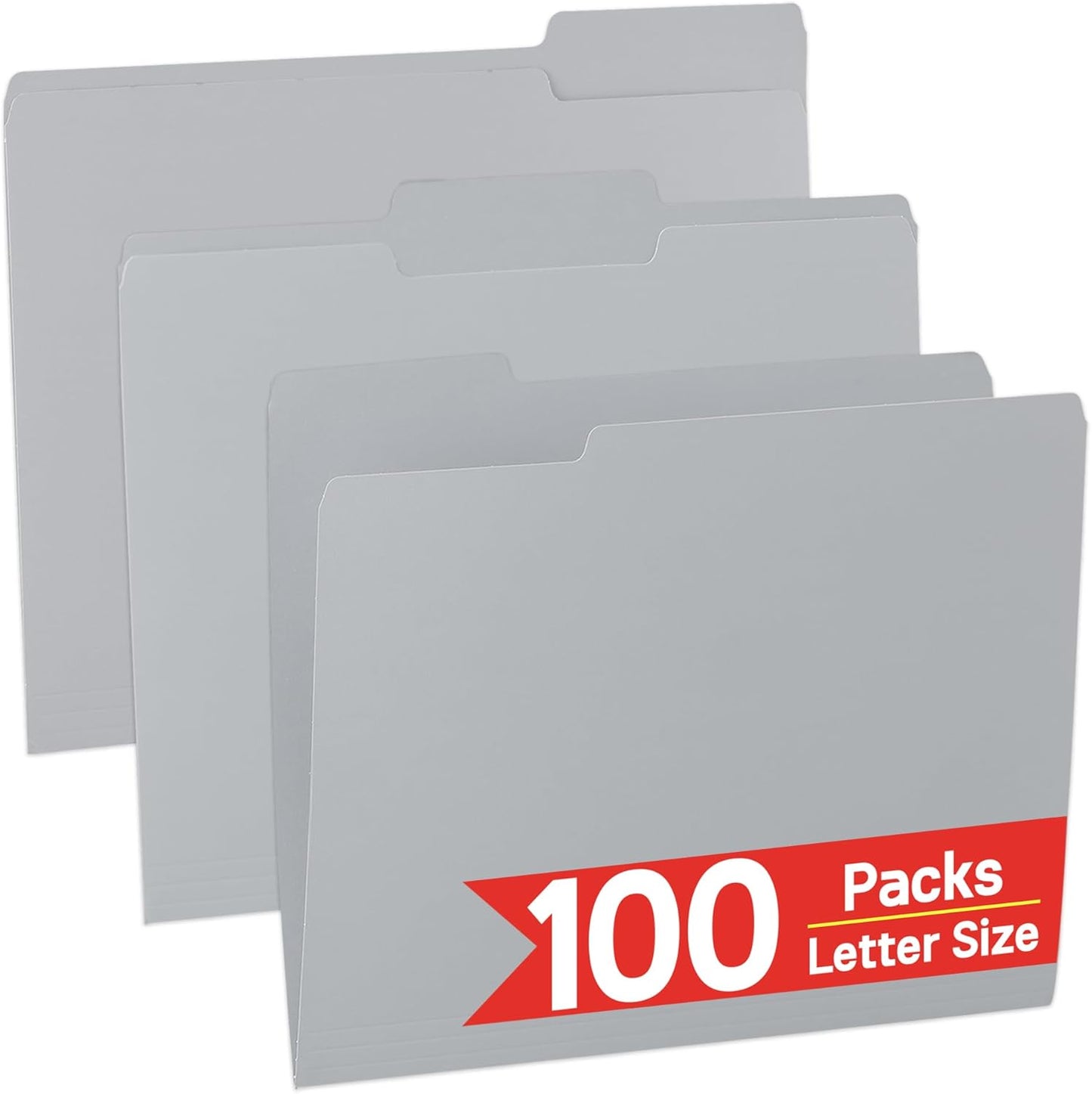 VZCPYTPM 100 Packs Black File Folder,Manilla File Folders Letter Size,1/3-Cut Tabs,8.5x11 File Folders for Office Filing,School Projects and Home,Organizer File Folder