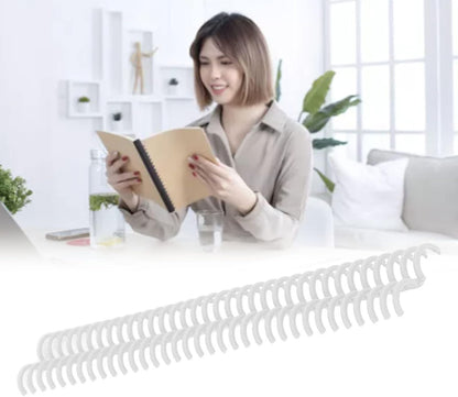 10 Pcs 15mm/0.59 in Binding Coils 32 Loop Spine for Books, Plastic Binding Rings for Manual Binding Machine, Wire Coils for Report Covers, Documents, Presentations, DIY Projects(Black)