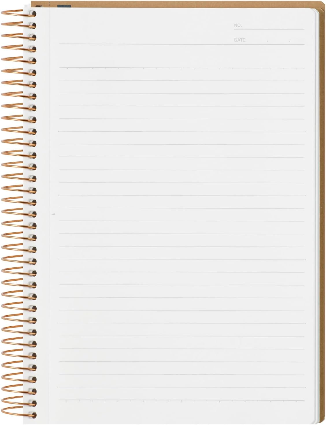 Maruman Spiral Note Basic Lined Notebook- A5, 8.31" x 6.26", 150 Sheets / 300 Pages, 6.5mm Narrow Ruled Journal, Perforated Pages & Wire-Bound to Lay Flat, Sturdy Kraft Cover, Made in Japan