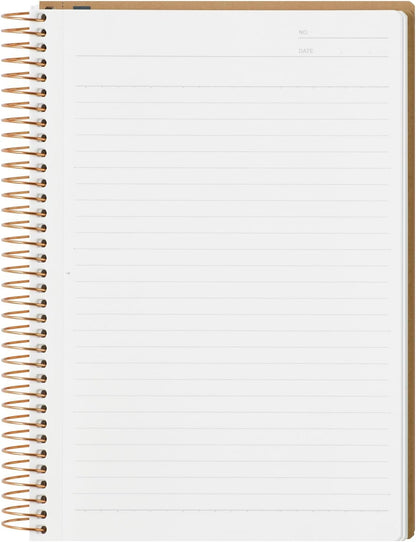 Maruman Spiral Note Basic Lined Notebook- A5, 8.31" x 6.26", 150 Sheets / 300 Pages, 6.5mm Narrow Ruled Journal, Perforated Pages & Wire-Bound to Lay Flat, Sturdy Kraft Cover, Made in Japan