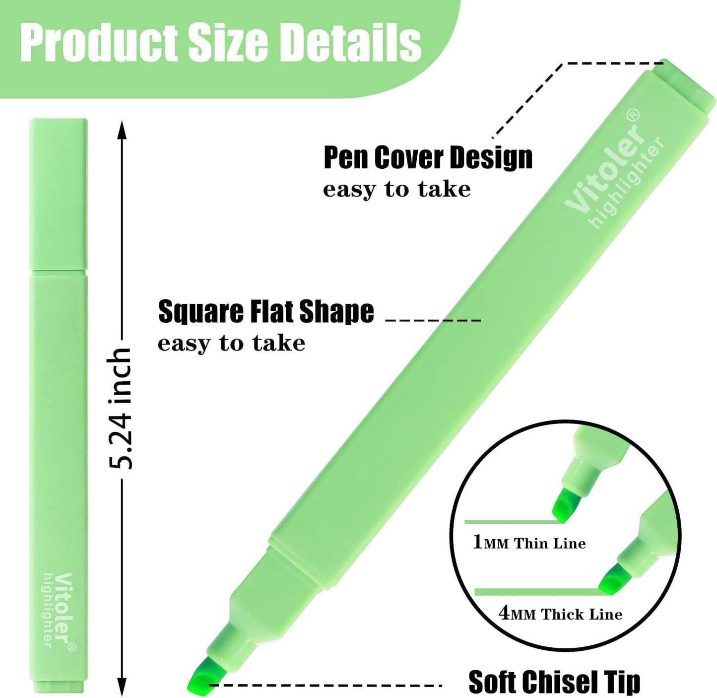 Highlighters, 8 Colors Chisel Tip Highlighters, No Bleed Bible Highlighters for Journaling Planner Notes Supplies