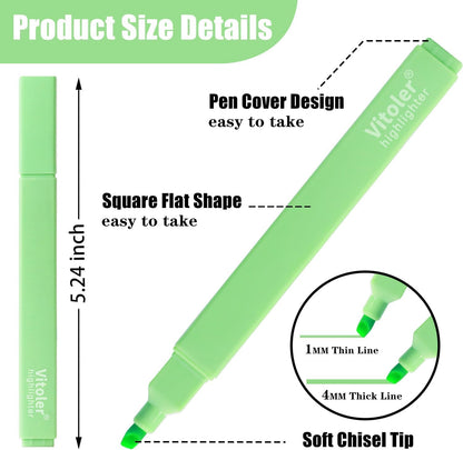 Highlighters, 8 Colors Chisel Tip Highlighters, No Bleed Bible Highlighters for Journaling Planner Notes Supplies