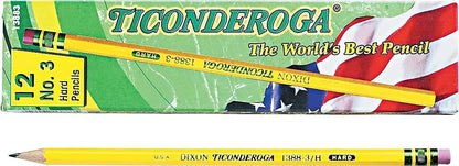 Ticonderoga Wood-Cased Pencils, Pre-Sharpened, 2 HB Soft, Yellow, 12 Count
