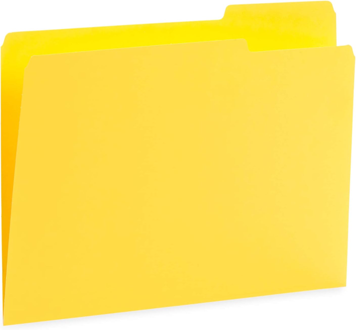 File Folder, 1/3 Cut Tab, Letter Size, Yellow, Great for Organizing and Easy File Storage, 100 Per Box