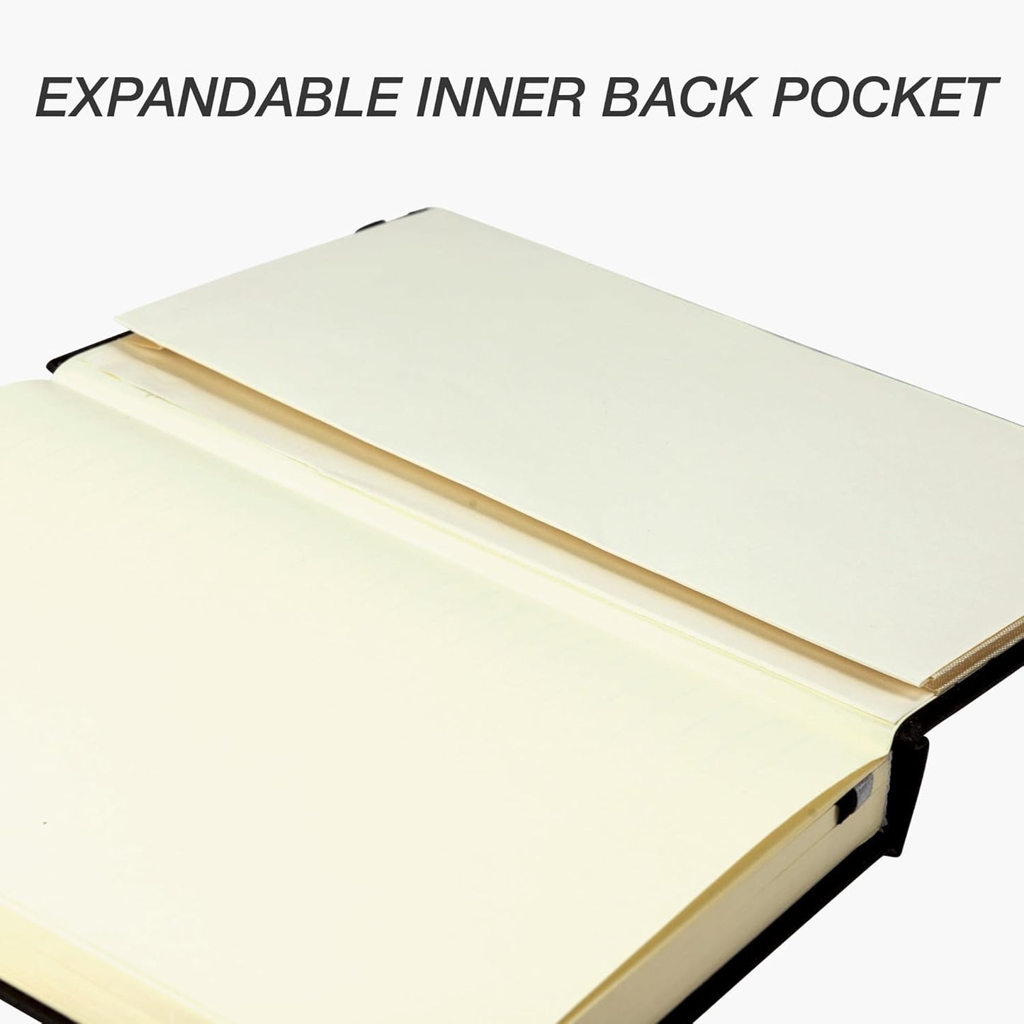 Samsill Large Hardcover Notebook, 240 Lined Notebook Pages, Black, 7.5 x 10 Inch