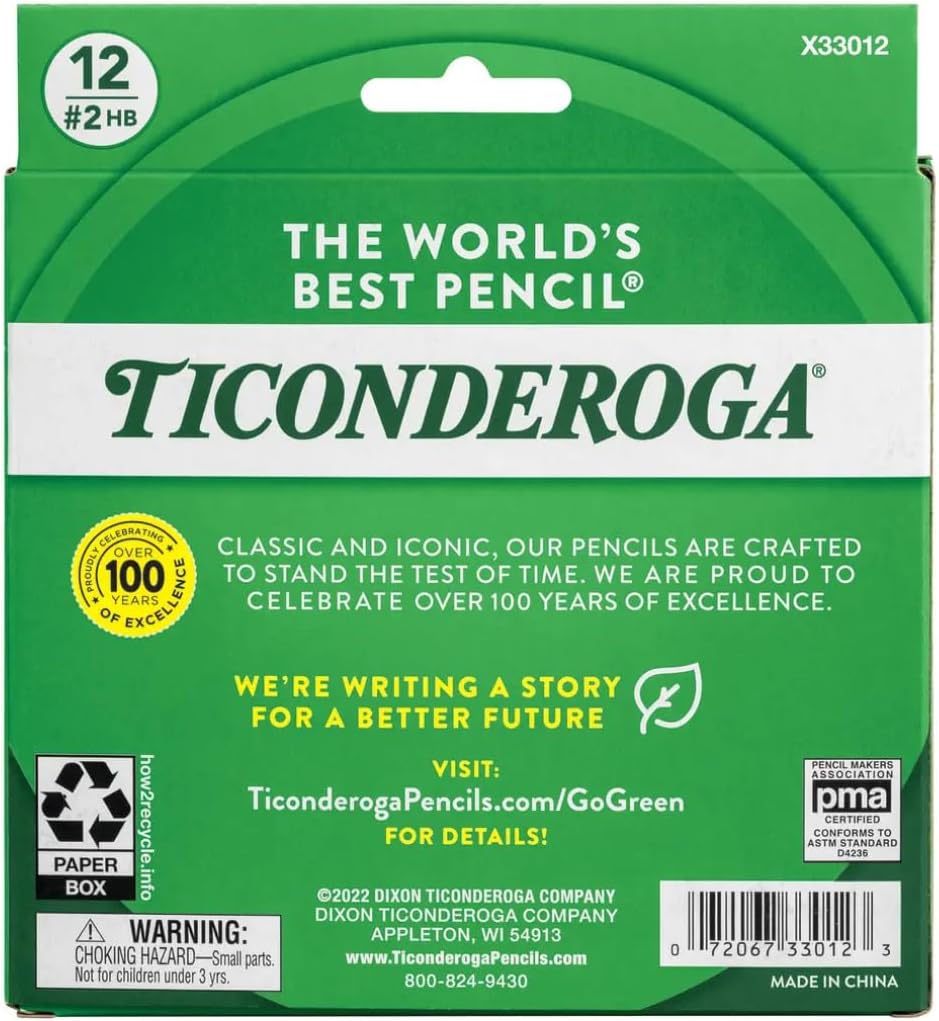 Ticonderoga My First Half-Size Wooden Pencils, Large Triangle-Barrel Pre-Sharpened #2 (HB) Short 4.5" Yellow Pencils with Erasers, Yellow, 12/Pack