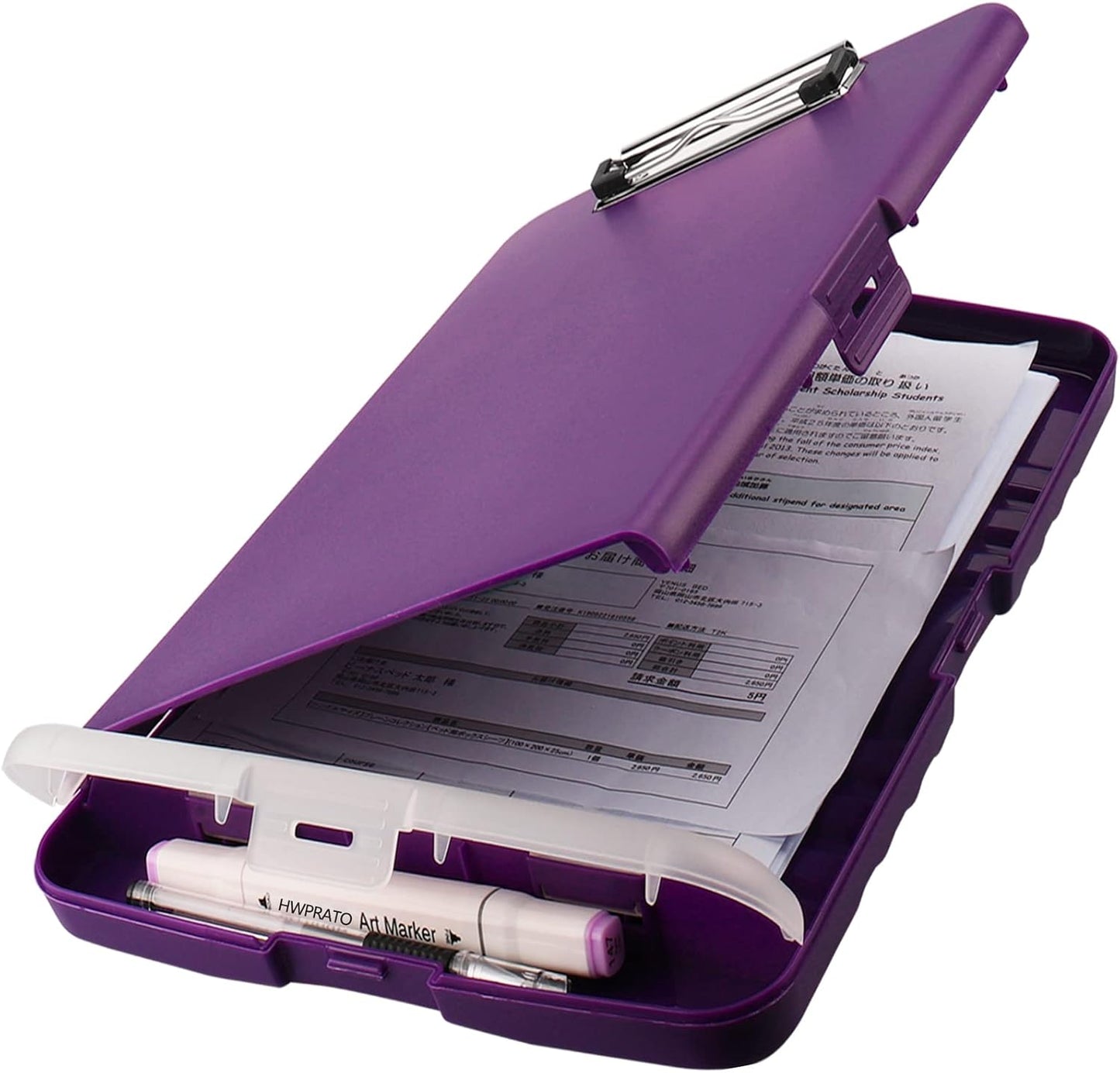 HWPRATO Clipboards Organizer Clipboard with Storage Nursing Clipboard Foldable File Folder Plastic Folio with Storage Case for Teacher,Kids,Doctor,Offices (Retro Blue)