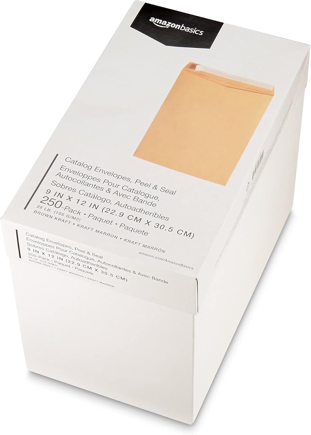 Amazon Basics Catalog Mailing Envelopes, Peel and Seal, 9" x 12", Brown Kraft, 100-Pack