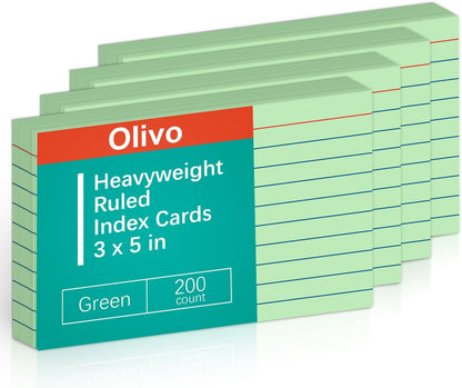 Blank Index Cards 3x5 Unlined Unruled Flash Note Cards 3" x 5", White, 100 Count, 200 GSM Heavy Weight