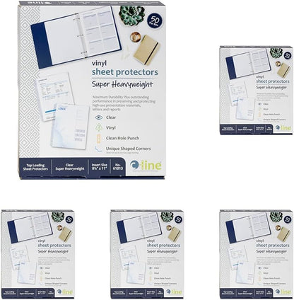 C-Line Top Loading Super Heavyweight Vinyl Sheet Protectors, Non-Glare, 8.5 x 11 Inches, 50 per Box (61013)