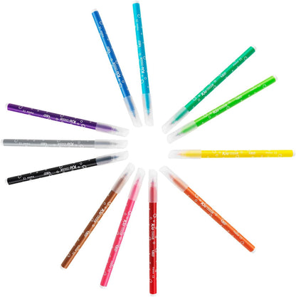 BIC Kids Kid Couleur Felt Tip Colouring Pens - Assorted Colours, Cardboard Wallet of 12