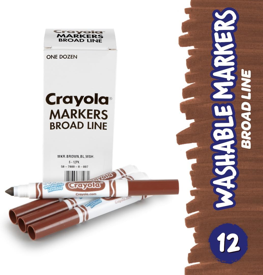 Crayola Washable Markers for Kids - Black (12ct), Bulk Broad Line Markers for School, Classroom Essentials, Teacher Classroom Must Haves for Elementary School