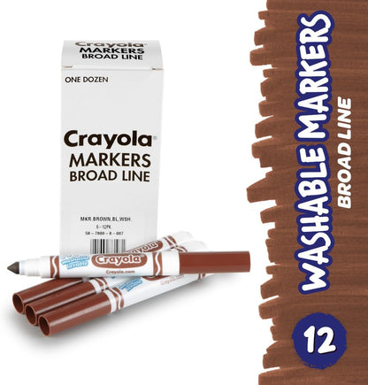 Crayola Washable Markers for Kids - Black (12ct), Bulk Broad Line Markers for School, Classroom Essentials, Teacher Classroom Must Haves for Elementary School