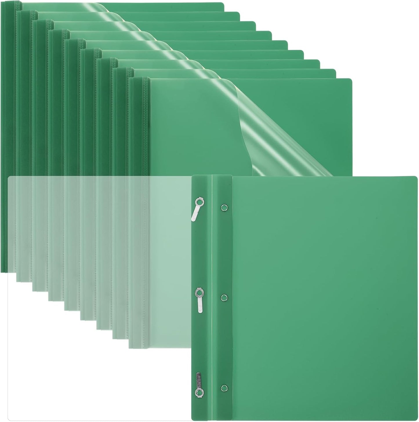 PATIKIL Plastic Report Covers with Prong, 10 Pcs 80 Sheet Capacity Clear Front Presentation Binders with 3 Metal Prong Fasteners Report Folder for Resume Documents Files Letter, Dark Blue