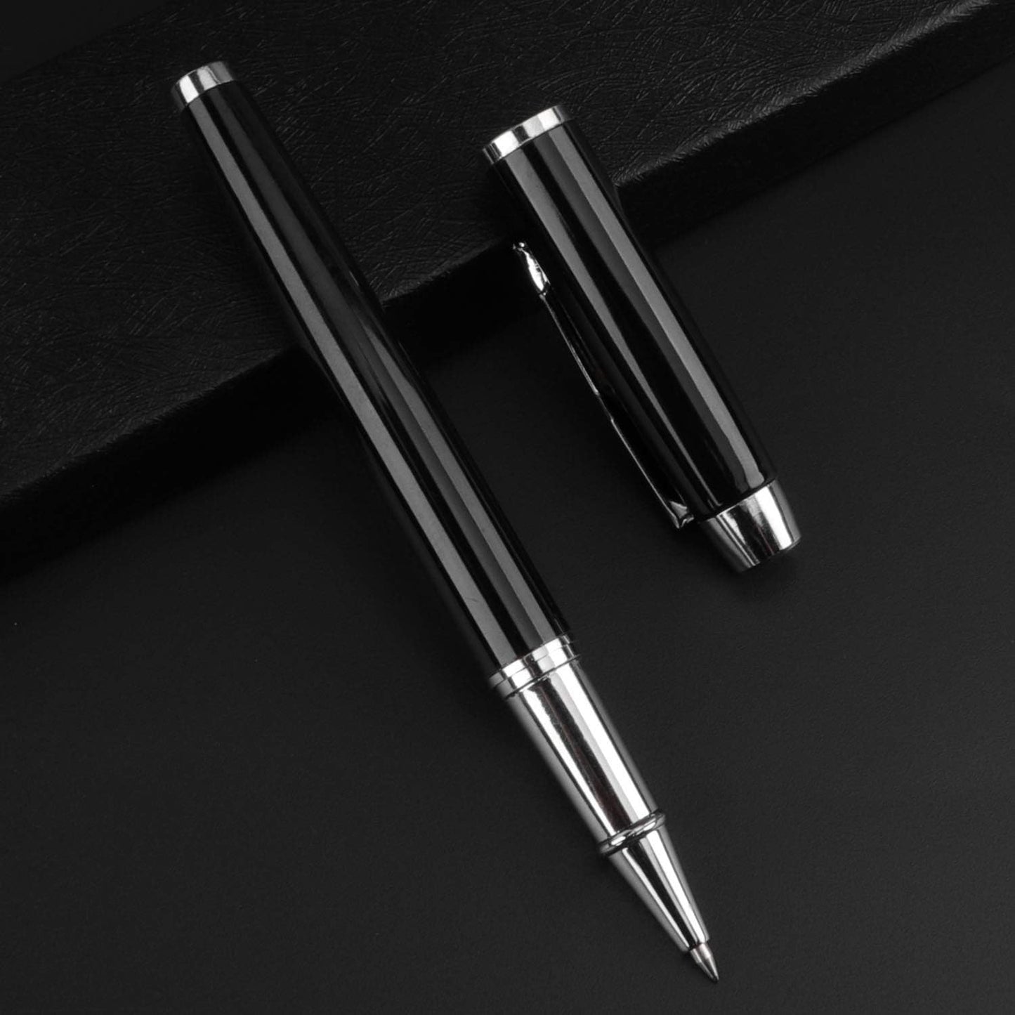 8 Pieces Replaceable Ballpoint Pen Refills Work for Most Brands Pens with Smooth Writing,Free-Flowing German Ink with Medium 0.5mm Ballpoint Tip(Black Refills and Length 4.4inch)