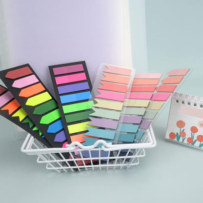 Temiary 1200 Pieces Transparent Sticky Index Tabs, Page Markers for Annotating, Translucent Morandi Arrow Flag Tab for Bookmarks Bible Tabs Notebook School Supplies