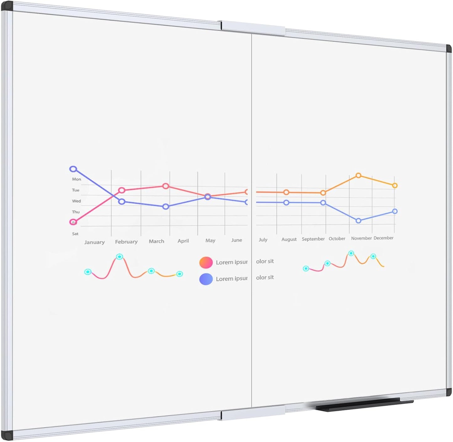 VIZ-PRO Magnetic Whiteboard/Dry Erase Board, 36 X 24 Inches, Includes 1 Eraser & 2 Markers & 4 Magnets