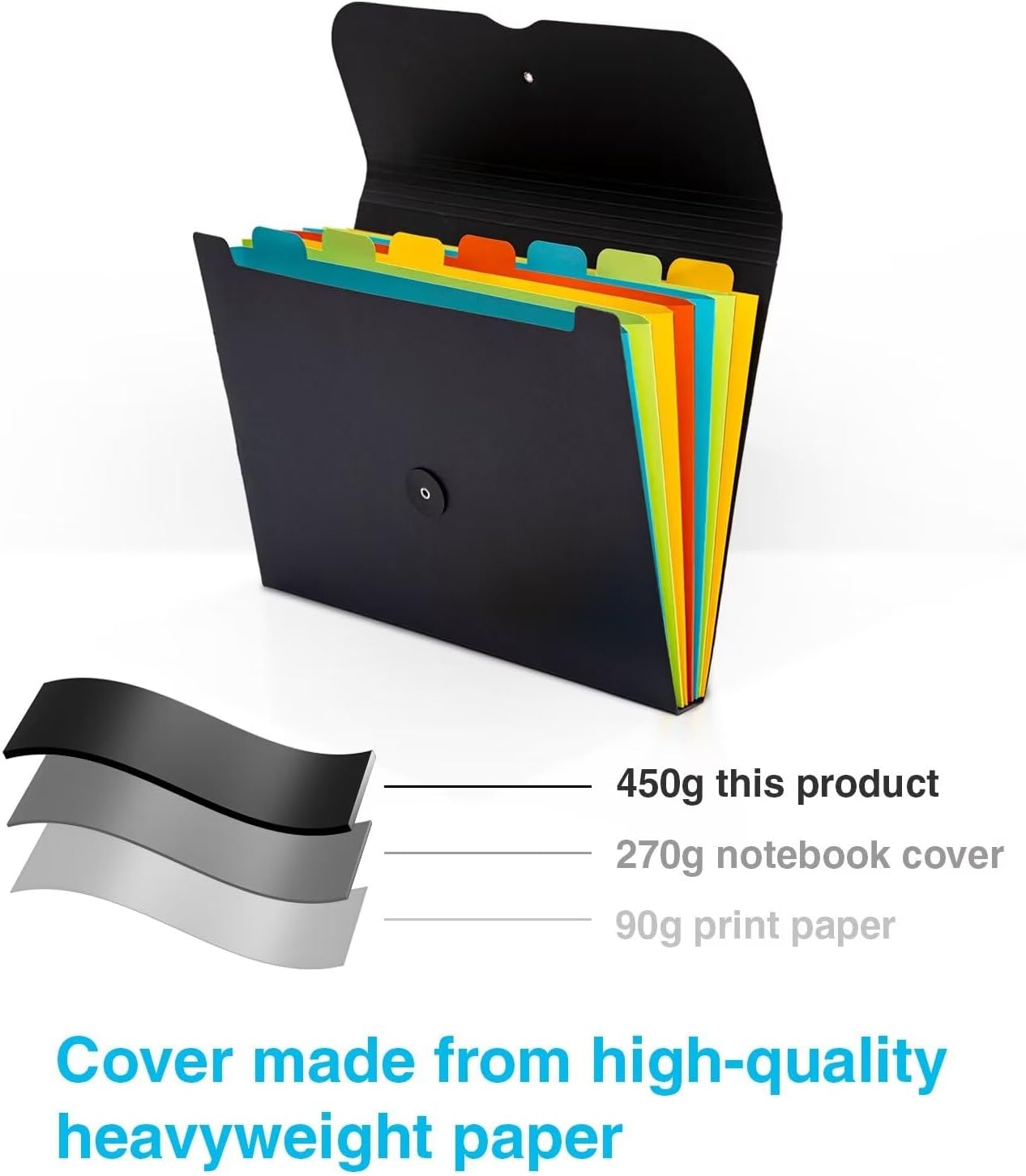 Blue Lake ECOLIFE Recyclable Paper 6-Pockets Expanding File Document Folder Plastic Free, Accordian File Organizer - A4 Letter Size, 200 Sheet Capacity for School, Office, Home Ruby