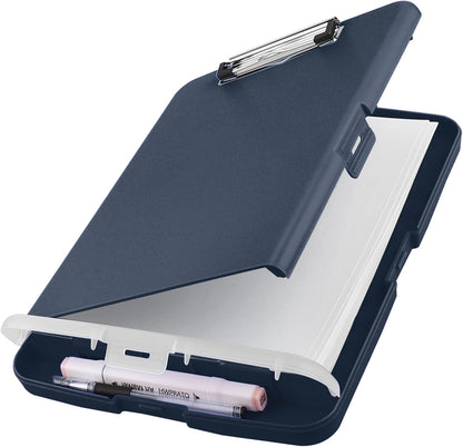 HWPRATO Clipboards Organizer Clipboard with Storage Nursing Clipboard Foldable File Folder Plastic Folio with Storage Case for Teacher,Kids,Doctor,Offices (Retro Blue)