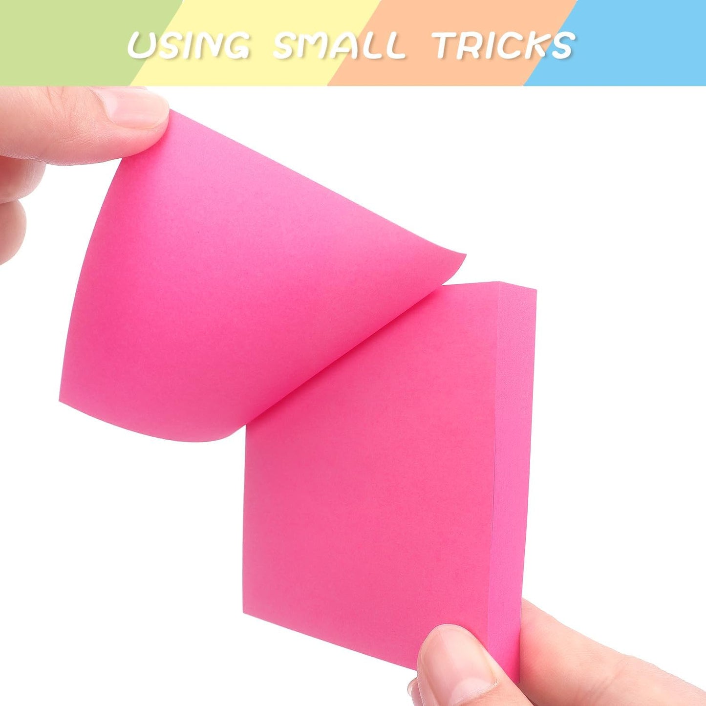 Sticky Notes 3x3 Self-Stick Notes Pads with 6 Bright Colors, Easy to Post for Office, Shool, Home, 6 Pads/Pack, 100 Sheets/Pad (Purple)