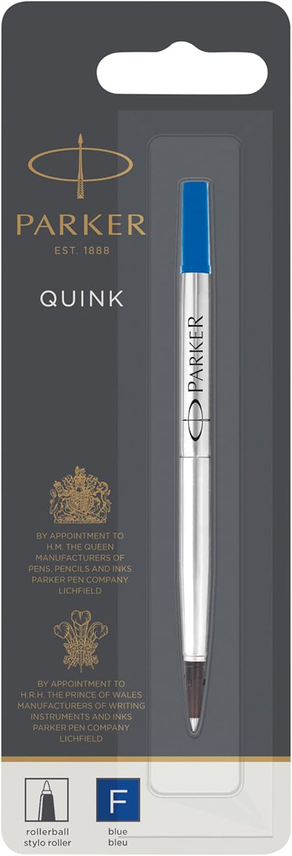 Parker Rollerball Pen Refill | Fine Point | Blue QUINK Ink | 1 Count