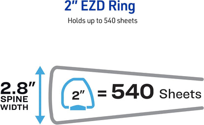Avery Heavy-Duty View 3 Ring Binder, 3" One Touch EZD Rings, 670-Sheet Capacity, 3.5 Inch Wide Spine, Great for Home, School Supplies, Office, or Organization Needs, 1 White Binder (79193)