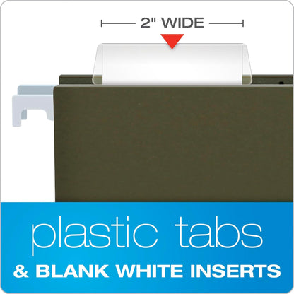 Pendaflex Hanging Folder Tabs, 2", Clear Yellow, 25 Tabs and Inserts per Pack (42 YEL)