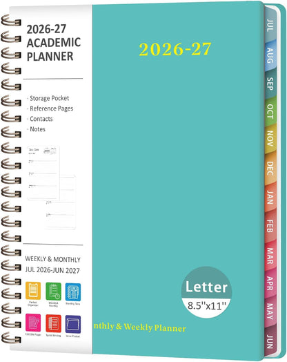 Planner 2026-2027, Weekly and Monthly Academic Year Calendar Planner, July 2026 - June 2027, Daily Agenda Book for Office School Supplies, A5(6.3'' x 8.5'')