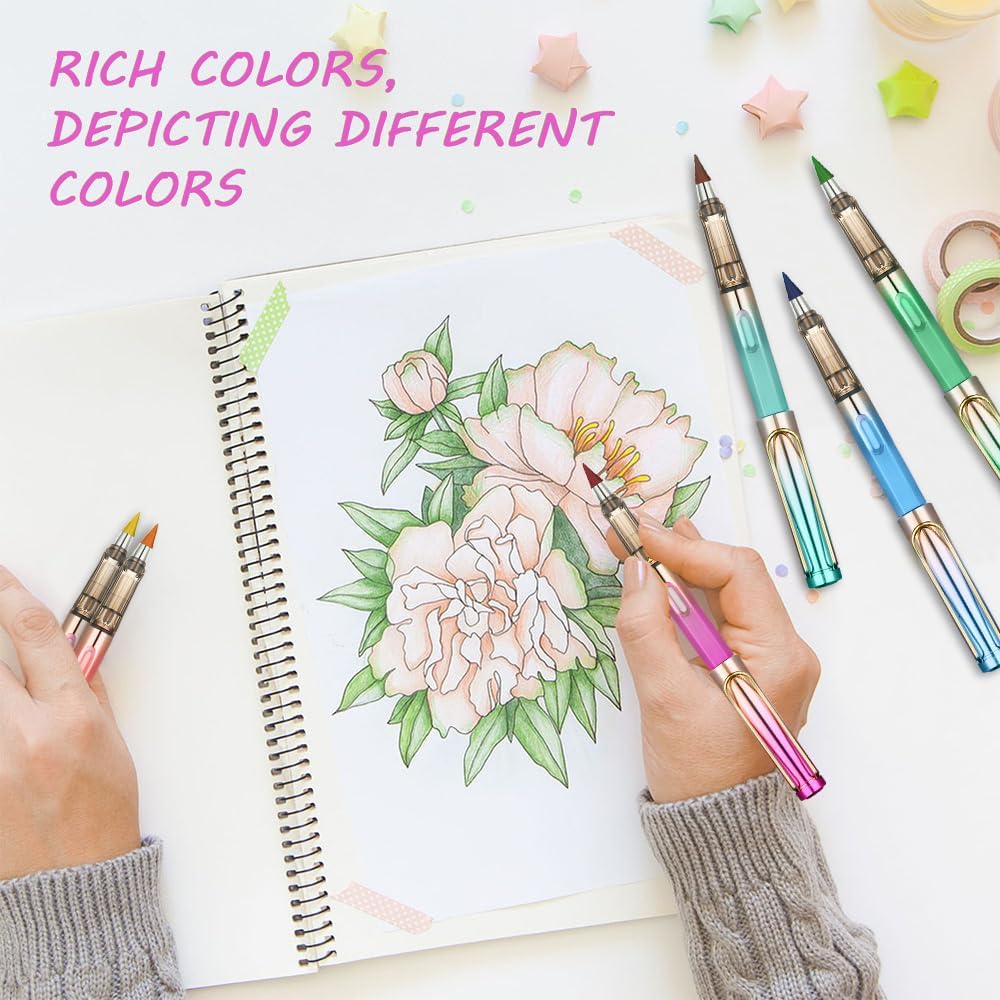 Ainiv Inkless Pencil with Eraser - 5 Sets Infinity Pencil, Reusable with Extra 5 Eraser & 5 Replaceable Nibs for Home, Office & School Writing, Drawing