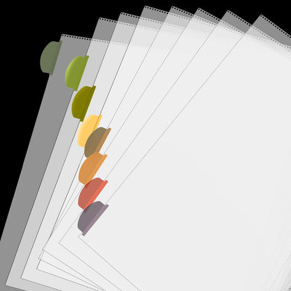 Mr. Pen- Clear Sheet Protectors with Tabs, 8.5x11 Inches, 8 Tabs, 2 Sets, Durable Clear Plastic Dividers for 3 Ring Binders, Insertable Index Page Divider with Multicolor Tabs