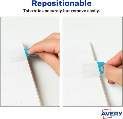 Avery Mini Ultra Tabs, 1" x 1.5", 2-Side Writable, Assorted Metallic Colors, 40 Repositionable Tabs (74785)