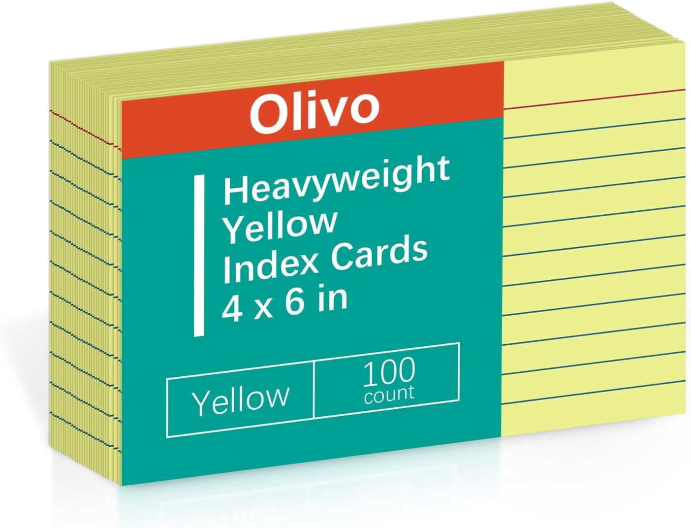 Index Cards 4x6 Lined Ruled Flash Note Cards 4" x 6", White, 100 Count, 220 GSM Heavy Weight