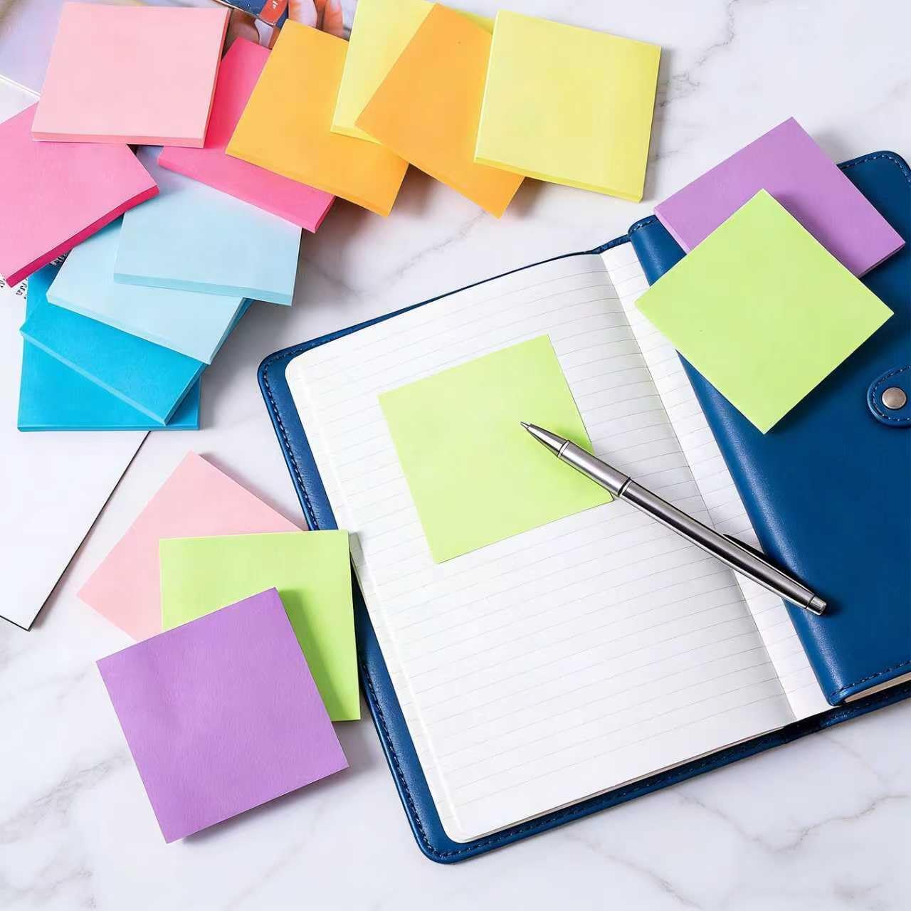 Sticky Notes 3x3 inch,12 Colors Self-Stick Pads, Easy to Post for Office, Home, Study, 100 Sheets/Pad (6Pads)