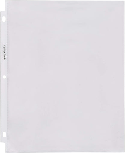Amazon Basics Heavy Duty Sheet Protectors for 3 Ring Binder, Top Loading, Clear Plastic, 8.5 x 11 inch, 500-Pack
