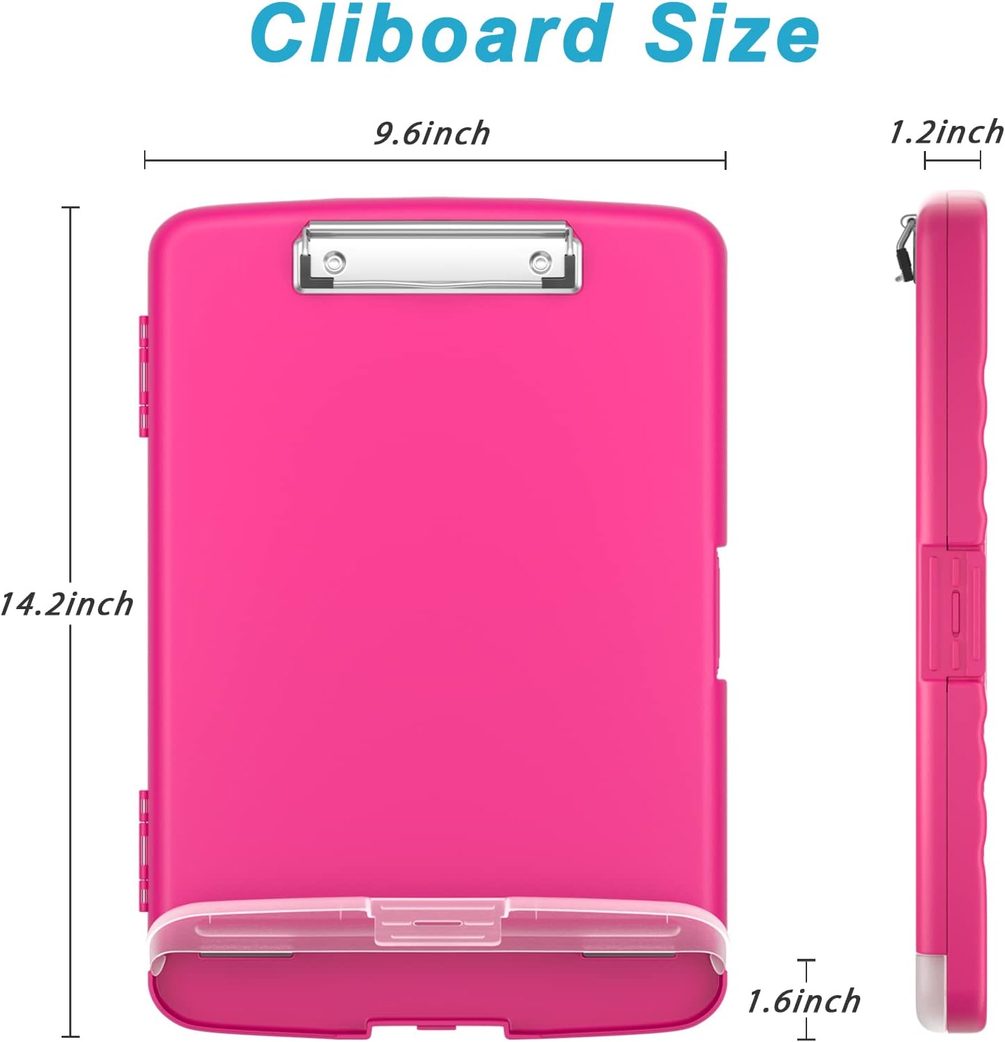 Rimilak Plastic Clipboard with Storage, 8.5 x 11 High Capacity Folio Nursing Case with Pen Holder, Size 14.2 x 9.6 x 1.2″ Folder Side-Opening for Classroom, Teacher, Smooth Writing, Dark Green