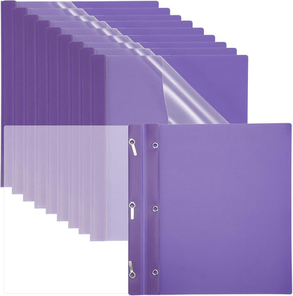 PATIKIL Plastic Report Covers with Prong, 10 Pcs 80 Sheet Clear Front Presentation Binders with 3 Metal Prong Fasteners Report Folder for Resume Documents Files Letter, Grass Green