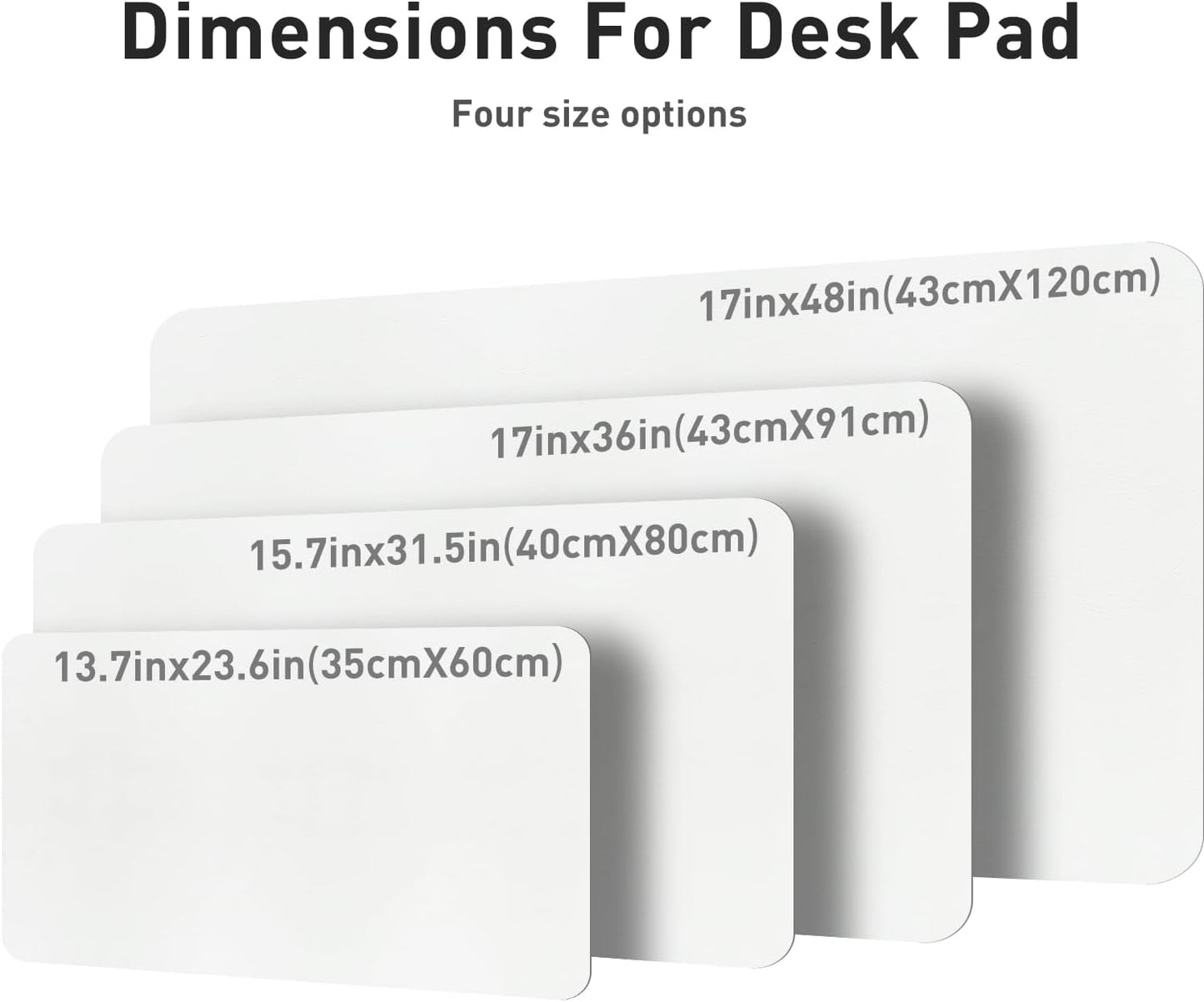 Aothia Leather Desk Pad Protector, Mouse Pad, Office Desk Mat, Non-Slip PU Leather Desk Blotter, Laptop Desk Pad, Waterproof Desk Writing Pad for Office and Home (Black,36" x 17") - Colors B