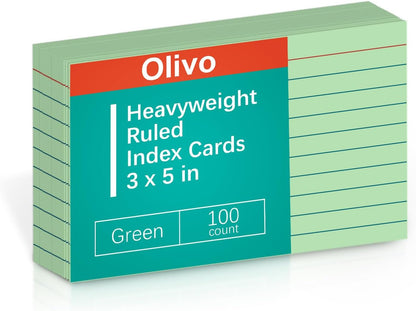 Blank Index Cards 3x5 Unlined Unruled Flash Note Cards 3" x 5", White, 100 Count, 200 GSM Heavy Weight