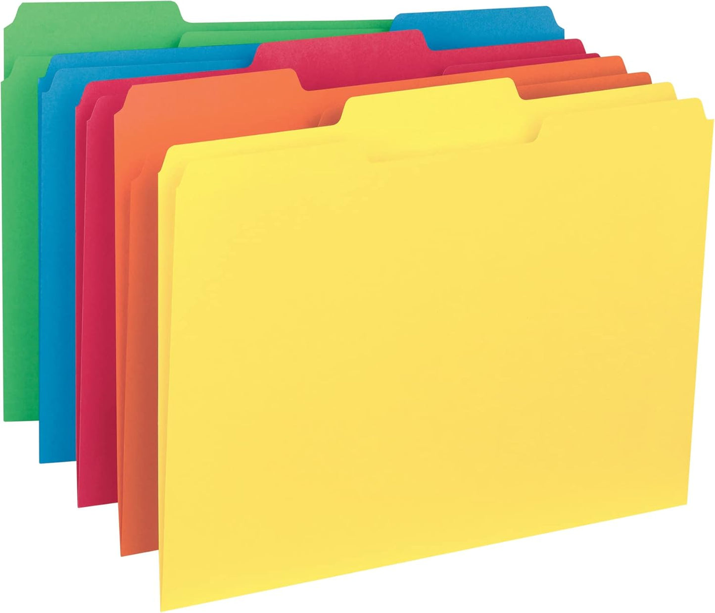 Smead Interior File Folder, 1/3-Cut Tab, Letter Size, Aqua, 100 per Box, Expandable File Folders for Filing Cabinet