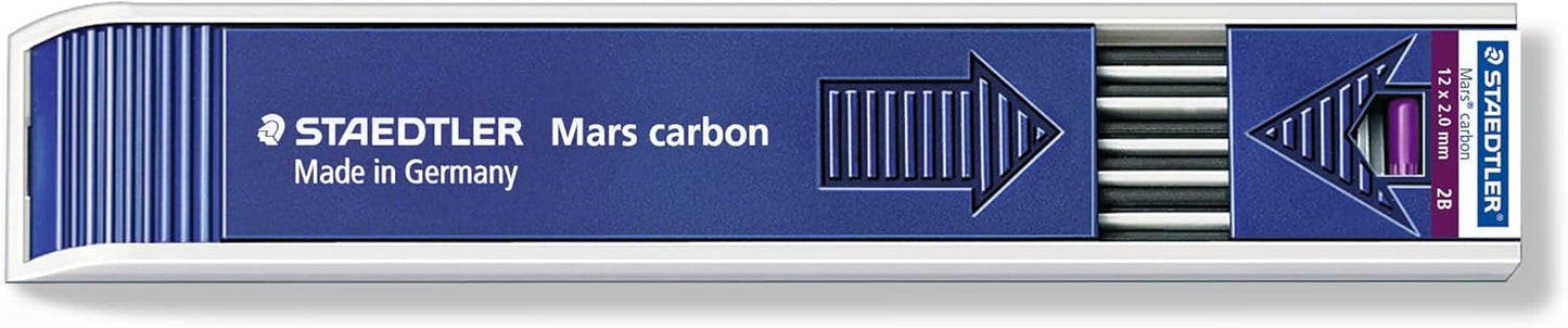 STAEDTLER Mars Carbon Lead, 2mm, 2B, 12 Lead (200-2B)