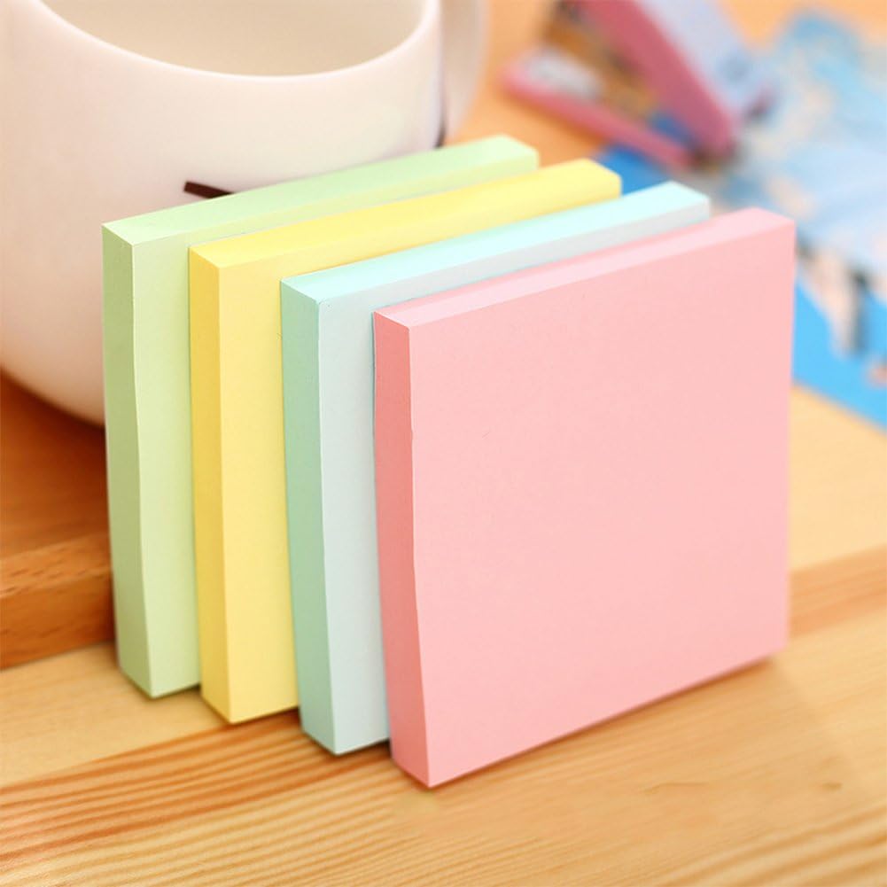 Early Buy Sticky Notes 3x3 Inches, 6 Pastel Color, 100 Sheets/Pad, Repositionable Self-Stick Notes, for Office, School, Home