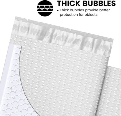 Fuxury Bubble Mailer 6x10" 100 Pack White Bubble Mailers Usable Size 6x9" Self Seal Padded Mailing Envelopes Opaque Bubble Padded Mailer for Small Business Mailing Jewelry Makeup Small Items