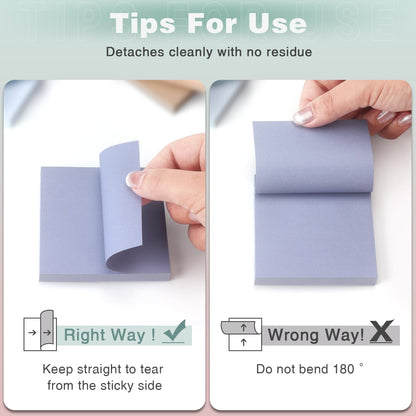 Eastern Wolf 8 Pads Sticky Notes 3x3 Self-Stick Notes 8 Bright Multi Colors Purple Sticky Notes, 85 Sheet/Pad