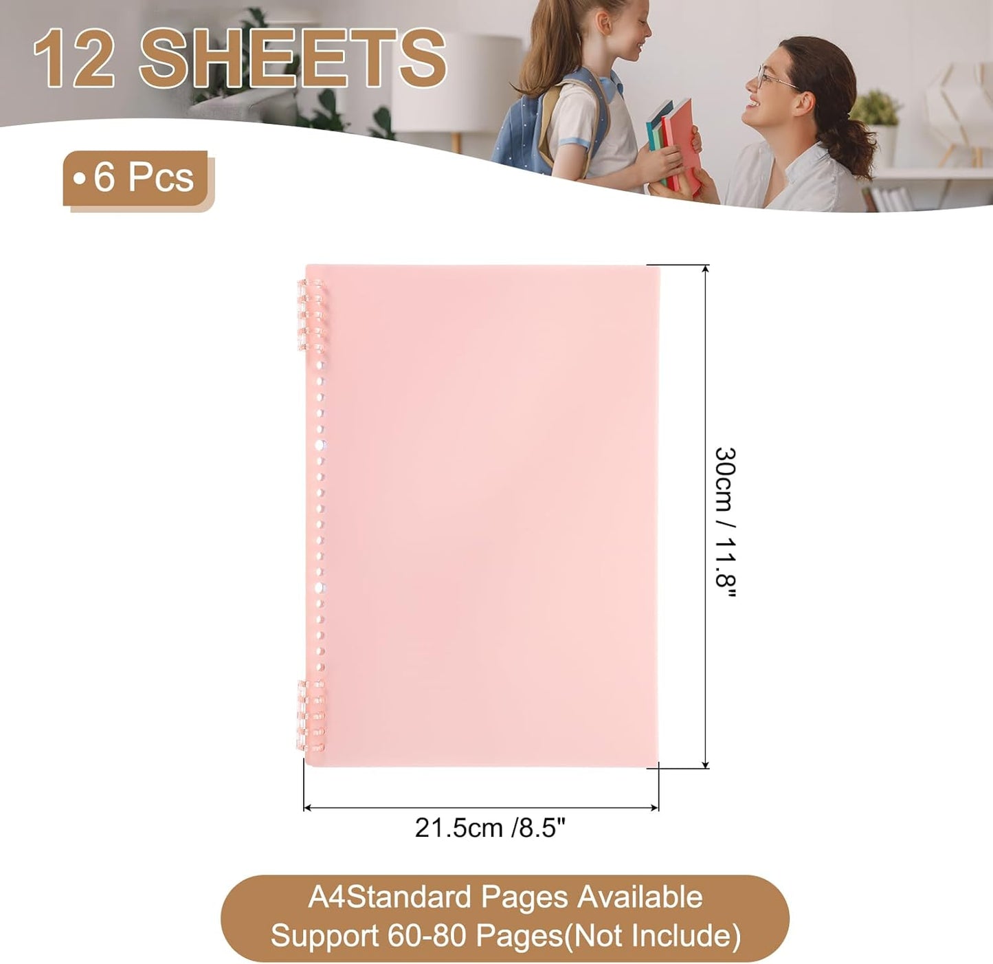 PATIKIL 12 Pack Binding Covers, A5(8.4x5.7 Inch) 22 Mil Plastic Notebook Covers Sheets with Binding Comb for Book Report Presentation, Light Blue
