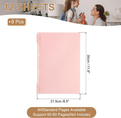 PATIKIL 12 Pack Binding Covers, A5(8.4x5.7 Inch) 22 Mil Plastic Notebook Covers Sheets with Binding Comb for Book Report Presentation, Light Blue