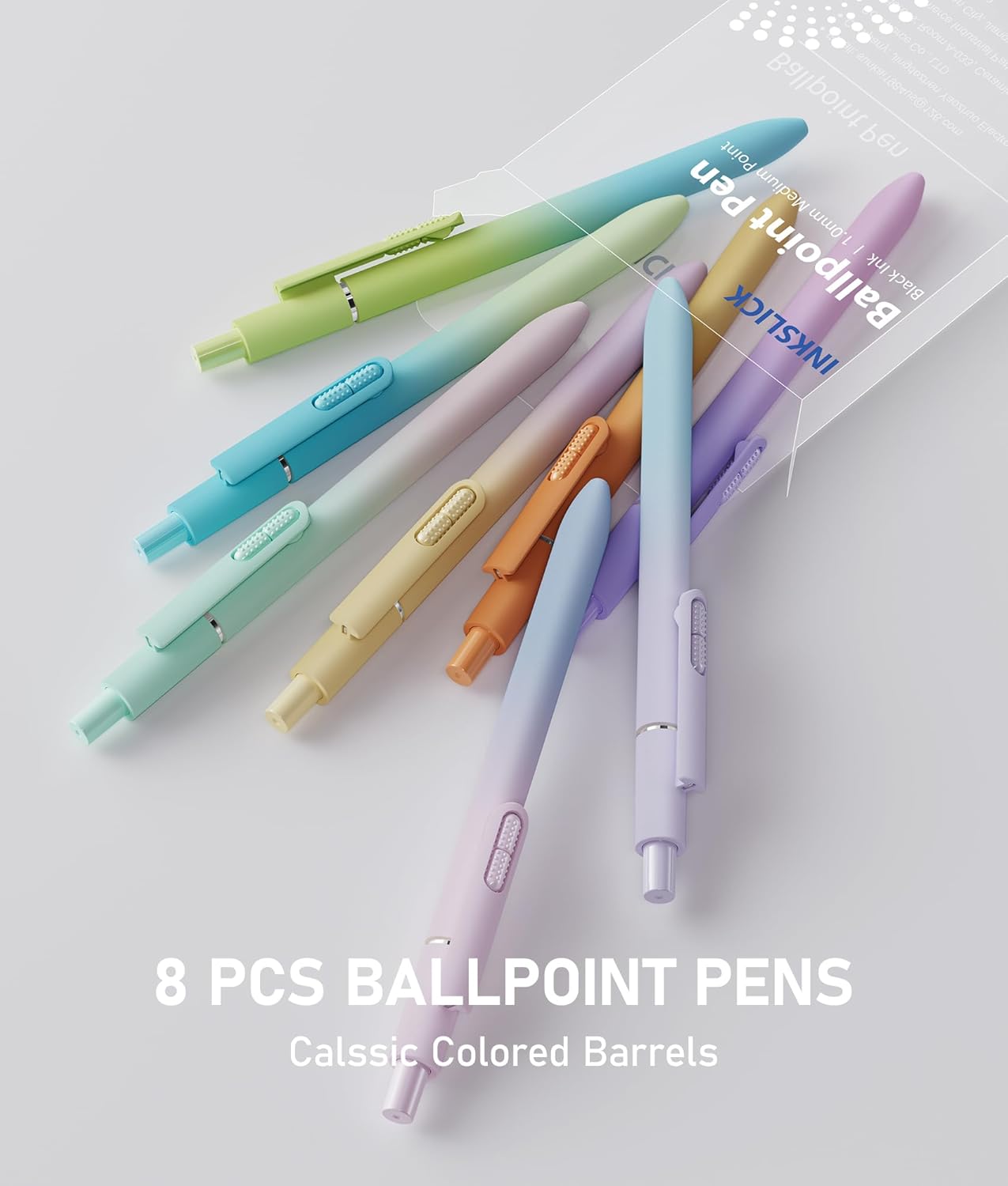 8 Pcs Black Ballpoint Pens - 1.0mm Medium Point Smooth Writing Black Ink Ball Point Pens | High-end Long Lasting Retractable Pen for School, Home, Office (Vintage-8pcs)