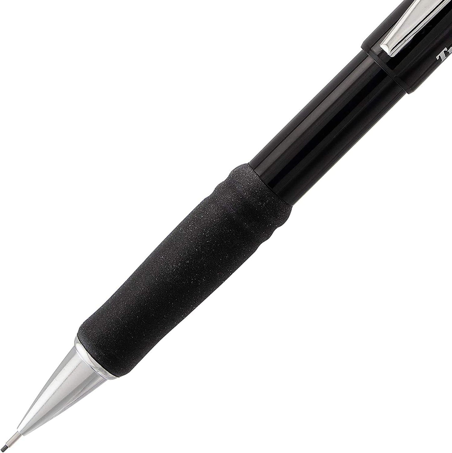 Pentel Mechanical Pencil 0.7 mm Twist Erase III, Twist Up Eraser, Pre-Loaded Super Hi-Polymer HB Lead, Black Barrel, 3-Pack (0.7)