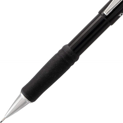 Pentel Mechanical Pencil 0.7 mm Twist Erase III, Twist Up Eraser, Pre-Loaded Super Hi-Polymer HB Lead, Black Barrel, 3-Pack (0.7)