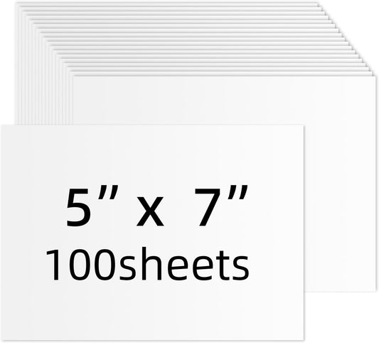White Cardstock 5x7, 100 Pack Heavyweight 74lb / 200GSM Cardstock Paper, Blank Card Stock for Printer, Invitations, Greeting Cards, Postcards, Wedding Invitations, DIY Crafts